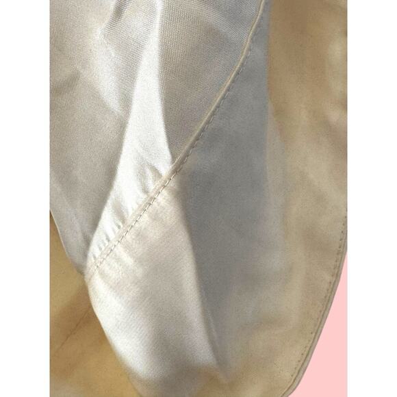 Nicola Bertti Cream Shift Dress Rose Appliqués Y2K Med.Large Classic Bridal Soft - Picture 4 of 14